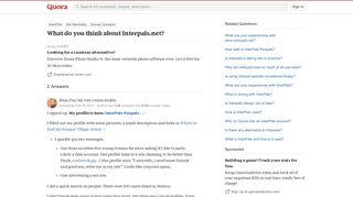 What do you think about Interpals.net? - Quora