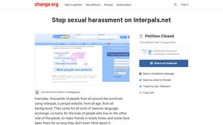 Petition · InterPals.net: Stop sexual harassment on Interpals.net ...