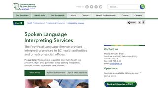 Spoken Language Interpreting Services
