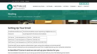 Email Set Up | NetValue