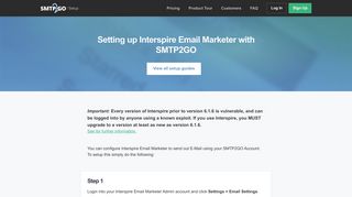 Setting up Interspire Email Marketer with SMTP2GO