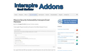 Massive Security Vulnerability Interspire Email Marketer | IEM Addons