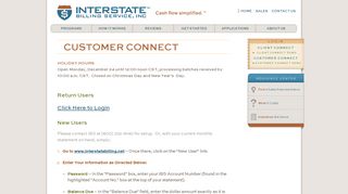 Customer Connect Online Portal | Interstate Billing Service