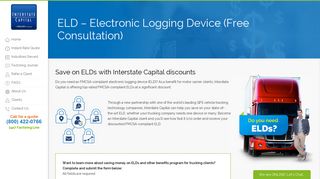 ELD - Electronic Logging Device (Free Consultation) - Interstate Capital