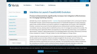 Interthinx to Launch FraudGUARD Evolution | Verisk Analytics