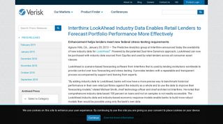 Interthinx LookAhead Industry Data Enables Retail Lenders to ...
