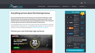All about the Intertops sign up bonus | Welcome offer facts - OpenOdds
