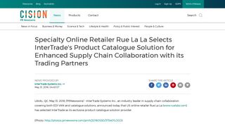 Specialty Online Retailer Rue La La Selects InterTrade's Product ...