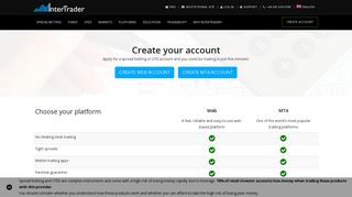 Create Account - InterTrader
