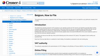 Belgium, How to File | Croner-i Tax and Accounting