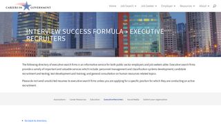 Interview Success Formula » Executive Recruiters - Careers in ...