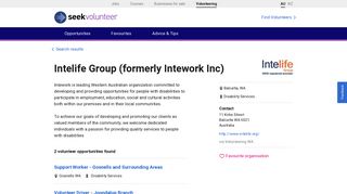 Intelife Group (formerly Intework Inc) | SEEK Volunteer