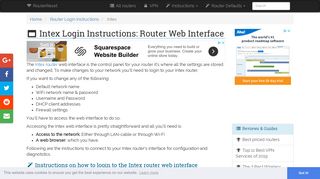 Intex Login: How to Access the Router Settings | RouterReset