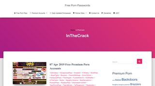 InTheCrack • Free Porn Passwords