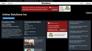 Intime Solutions Inc: Company Profile - Bloomberg