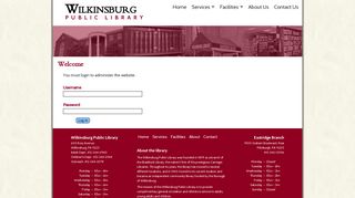 Wilkinsburg Public Library : Website Administration : Login