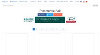 Watch live surveillance online IP cameras in Axis