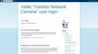 intitle:”Toshiba Network Camera” user login