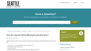 How do I Log into Online Banking for the First ... - Seattle Credit Union