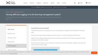 Logging into the Learning Management System | Virtual College