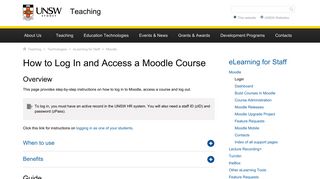 How to Log In and Access a Moodle Course | UNSW Teaching Staff ...