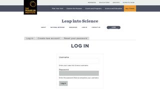 Log in | Leap into Science
