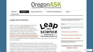 Leap into Science – OregonASK