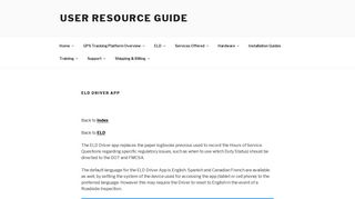 ELD Driver App – User Resource Guide