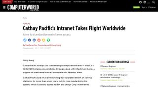Cathay Pacific's Intranet Takes Flight Worldwide | Computerworld