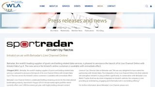 Intralot on air with Betradar's Live Channel Online - World Lottery ...