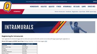 Intramurals - Registration - Queen's University Athletics and Recreation