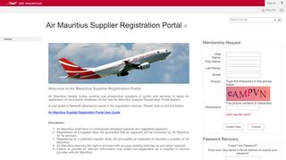 Pages - Air Mauritius Supplier Registration Portal - Sign In