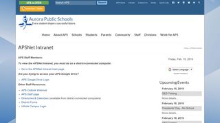 APSNet Intranet – Aurora Public Schools