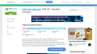 Access web.tarc.edu.my. TAR UC - Student Intranet