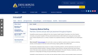 Intrastaff Temporary Medical Staffing | Johns Hopkins Medicine in ...