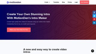 Free Online Intro Maker - Create Your Own Intro In Minutes | MotionDen