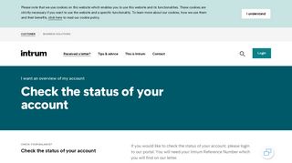 Check the status of your account | Intrum