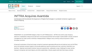 INTTRA Acquires Avantida - PR Newswire