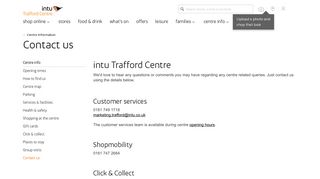 Contact us at intu Trafford Centre, Manchester