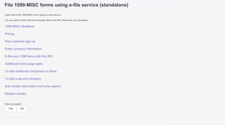File 1099-MISC forms using e-file service (standalone)