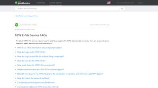 1099 E-File Service FAQs - QuickBooks Support - Intuit