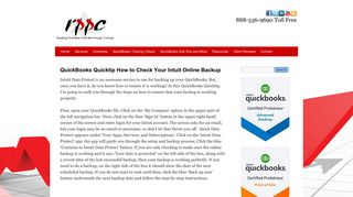 QuickBooks Quicktip How to Check Your Intuit Online Backup