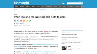 Intuit looking for QuickBooks beta testers | Macworld