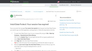 Intuit Data Protect: Your session has expired - QuickBooks Community