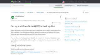 Set up Intuit Data Protect (IDP) to back up files - QuickBooks Community
