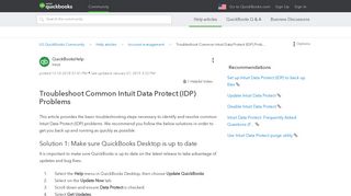 Troubleshoot Common Intuit Data Protect (IDP) Prob... - QuickBooks ...