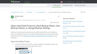 Open Intuit Data Protect to check Backup Status, v... - QuickBooks ...