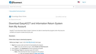 Download EasyACCT and Information Return System from My Account