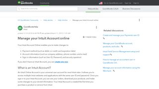 Manage your Intuit Account online - QuickBooks Community