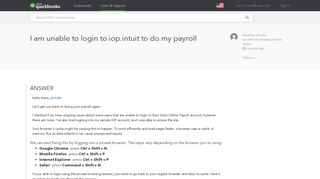 I am unable to login to iop.intuit to do my payroll - QuickBooks ...